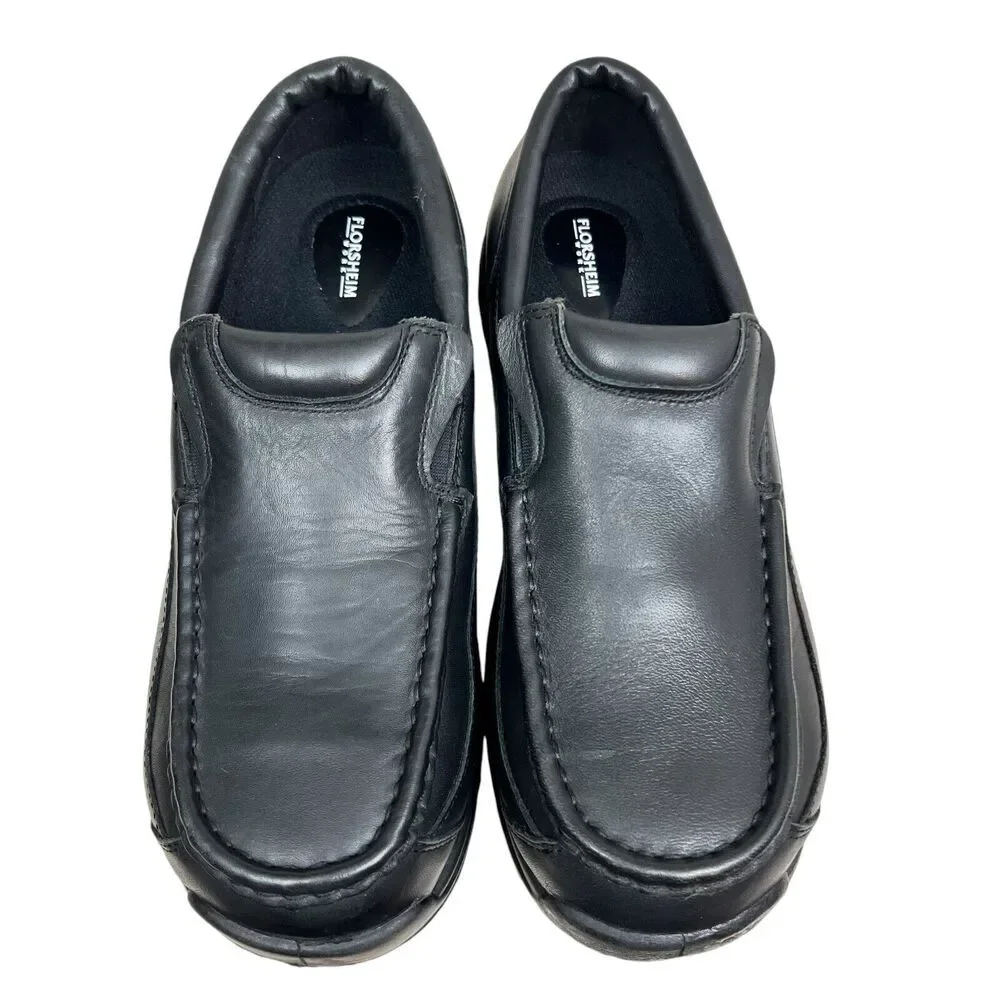 Florsheim Mens Work Shoe Leather XTR Composite Toe Slip Oil Resisting Black 8.5D